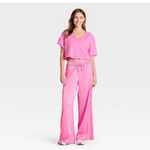 JoyLab Women's Low-Rise Satin Tear Away Track Pants - Pink